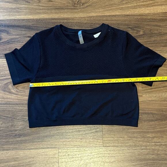 Varley Black Mesh Nylon Crop Top Womens S/M Athleisure Activewear NWOT - Picture 7 of 9